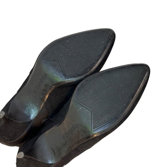 Bershka Boots Women's Size 39 US 8.5 Over-The-Knee Black Heeled Boots Faux Suede - Picture 4 of 11